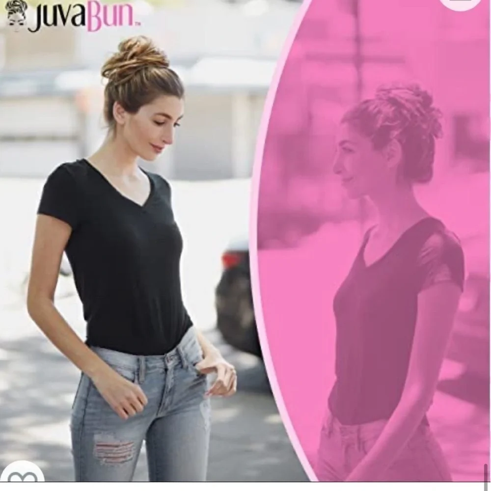 NEW JuvaBun Fake False Hair Bun Dark Blande